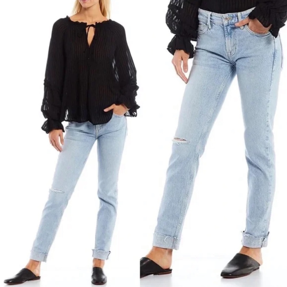 Free People Gimme Shelter Slim Boyfriend Jeans